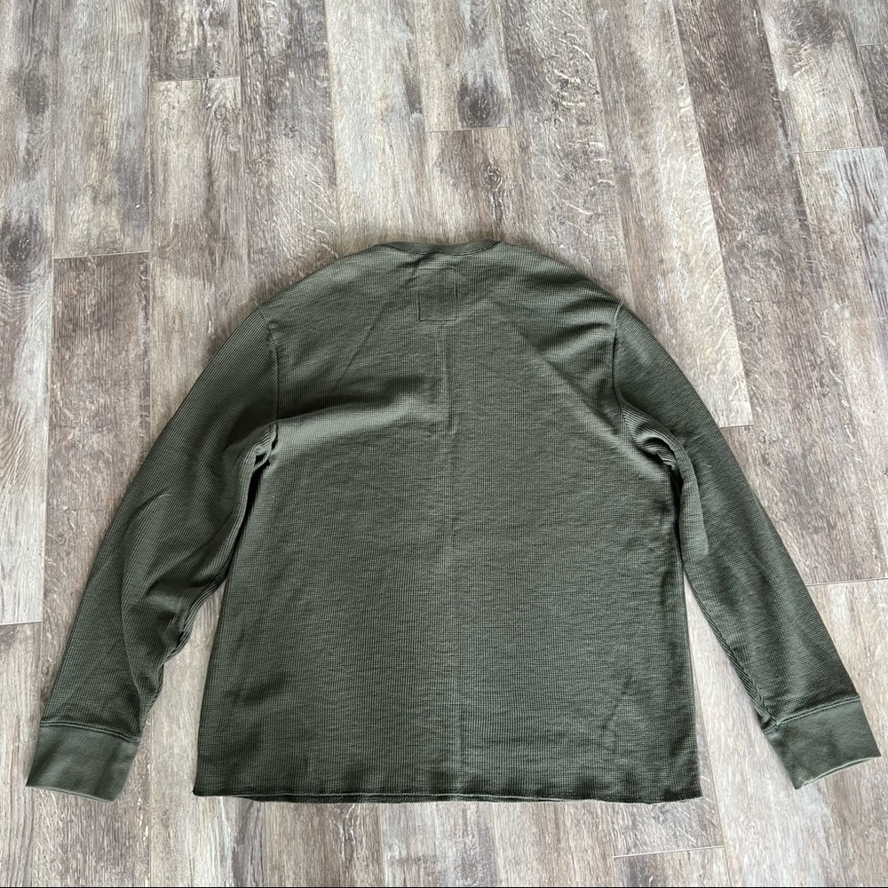 Timberland Crew Neck Waffle Long Sleeve - Army Green - Picture 2 of 5